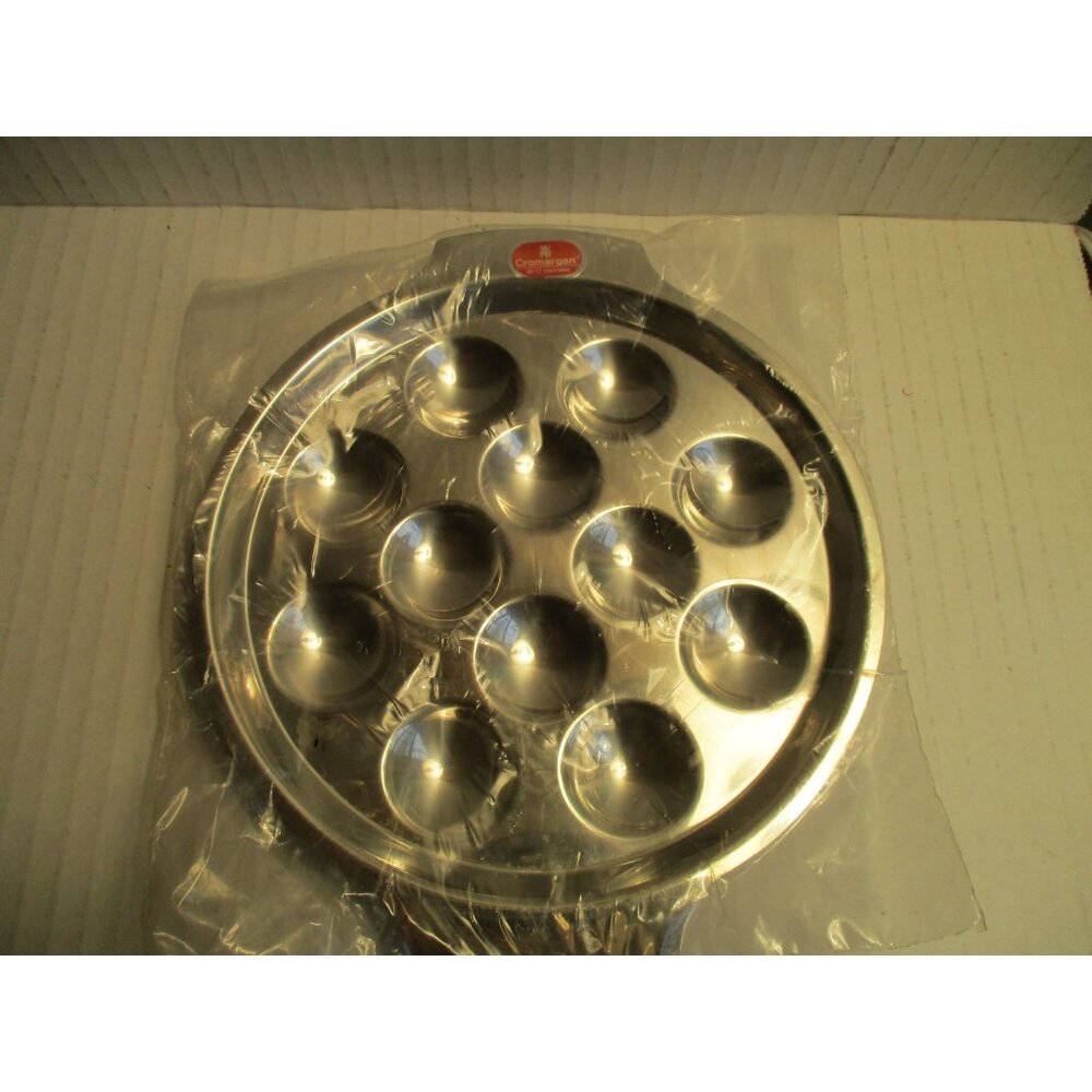 *Cromargan Stainless Steel Escargot Egg Serving Platter Tray Dish - NWT